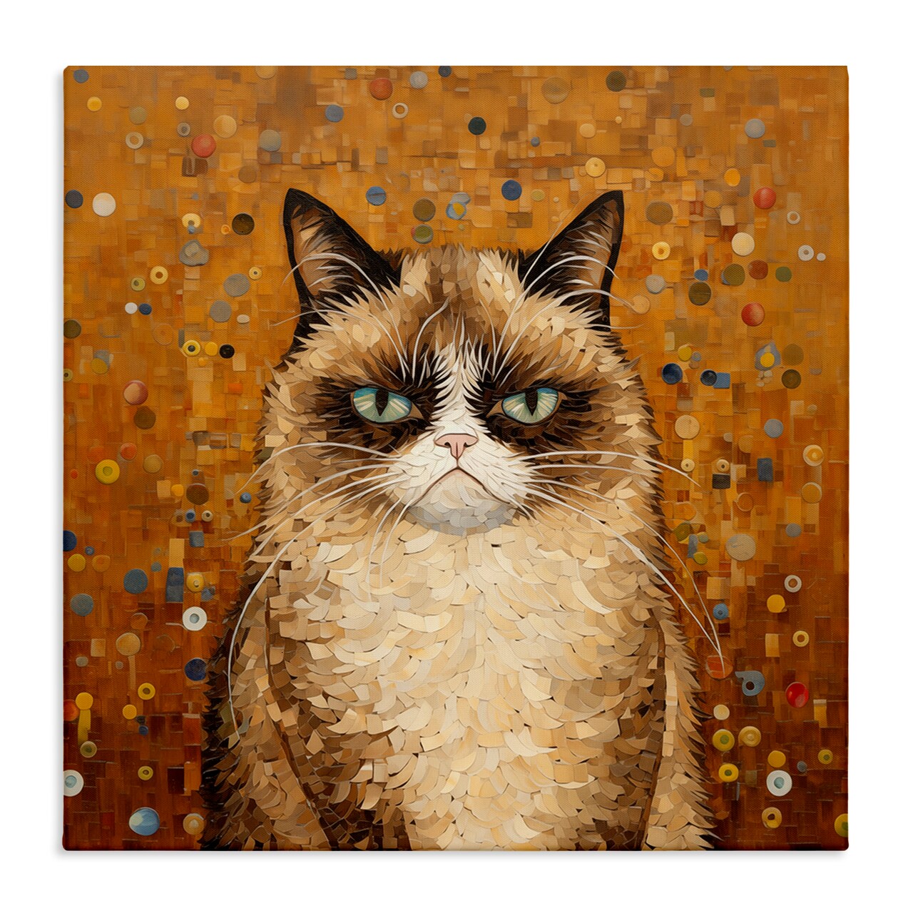 Stupell Industries Grouchy Cat in Classic Style Canvas Design by Arlington Prints